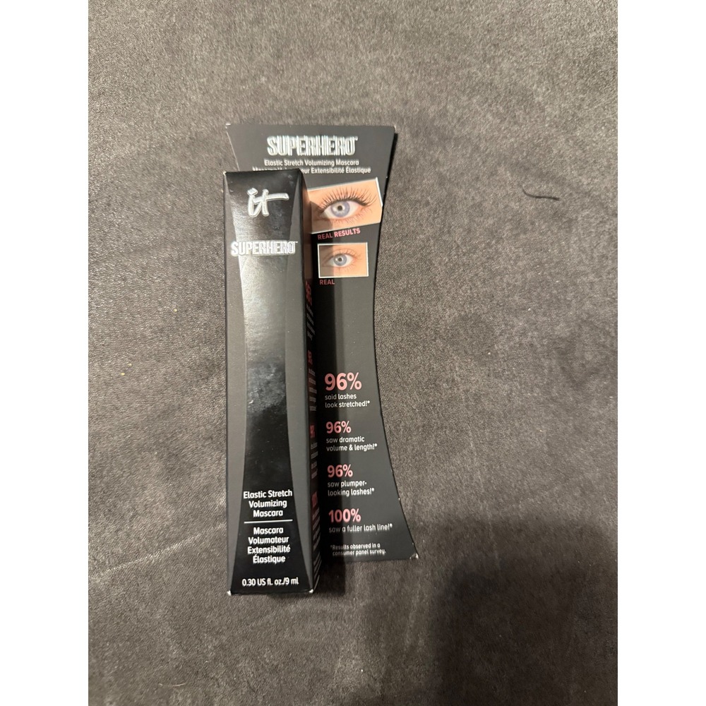 IT Cosmetics Superhero Elastic Stretch Volumizing Mascara Super Black 0.30oz NIB